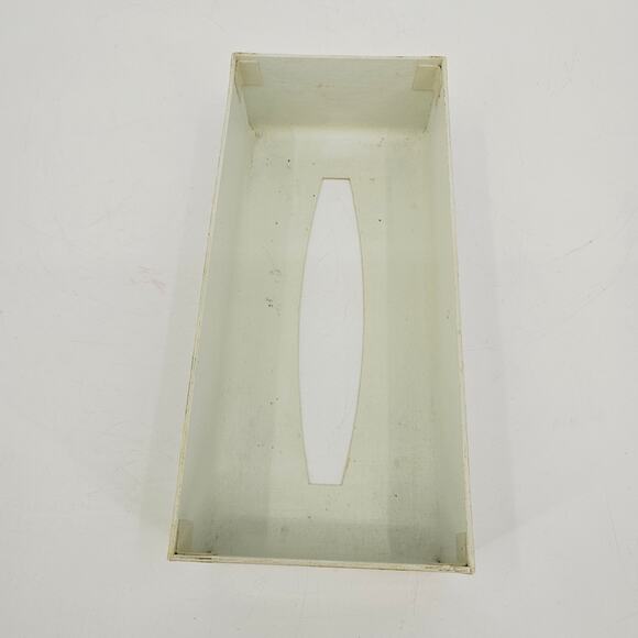 Vintage 60s Plastic Tissue Box Cover White Yellow Flowers MCM Flower Cottagecore - Picture 7 of 8